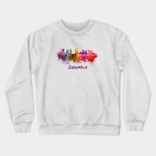 Columbus skyline in watercolor Crewneck Sweatshirt